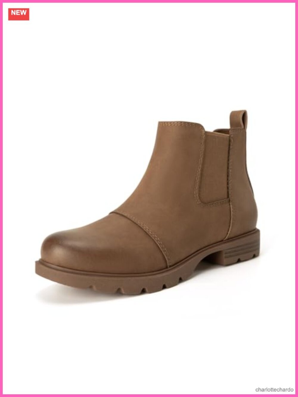 Women's Chelsea Ankle Boots Low Heel Slip On Faux Leather Booties